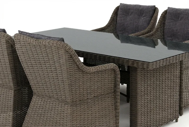 Marcus udendørs spisegruppe 160x90 cm med 4 Marcus udendørs lænestole - Grå - Havemøbler - Udendørsgruppe - Havesæt