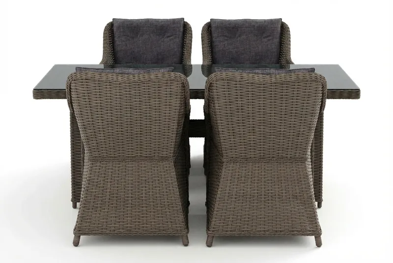 Marcus udendørs spisegruppe 160x90 cm med 4 Marcus udendørs lænestole - Grå - Havemøbler - Udendørsgruppe - Havesæt