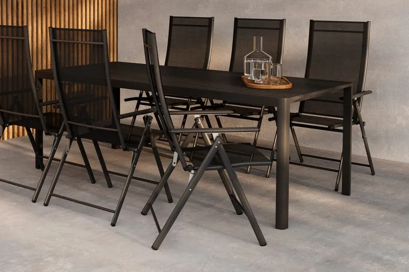 Matgrupp Venture Home Svart Svart 6st - Havemøbler - Udendørsgruppe - Havesæt