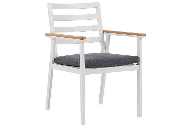 Matsalsset Beliani Cavoli Vit/ljust trä/beige White||Light wood||Grey - Havemøbler - Udendørsgruppe - Havesæt