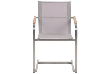 Matsalsset Beliani Cosoleto Grå/Silver, 4-Sits White||Beige||Silver - Havemøbler - Udendørsgruppe - Havesæt