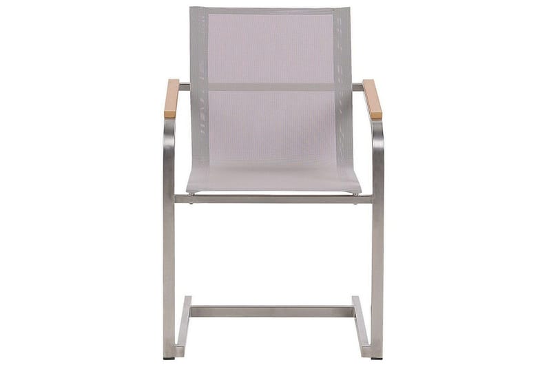 Matsalsset Beliani Cosoleto Grå/Silver, 4-Sits White||Beige||Silver - Havemøbler - Udendørsgruppe - Havesæt