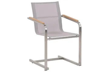 Matsalsset Beliani Cosoleto Grå/Silver, 4-Sits White||Beige||Silver - Havemøbler - Udendørsgruppe - Havesæt