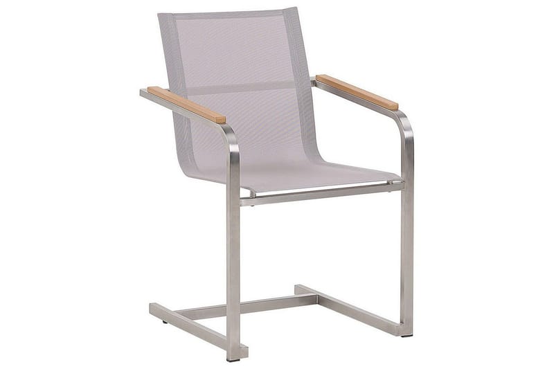 Matsalsset Beliani Cosoleto Grå/Silver, 4-Sits White||Beige||Silver - Havemøbler - Udendørsgruppe - Havesæt