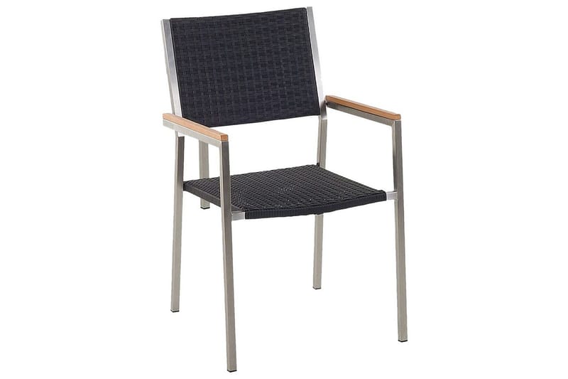Matsalsset Beliani Cosoleto/Grosseto Grå/Silver, 6-Sits Black||Silver - Havemøbler - Udendørsgruppe - Havesæt