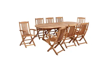 Matsalsset Beliani Maui II Flerfärgad/beige/blå/ljus trä, 8-Sits Light wood