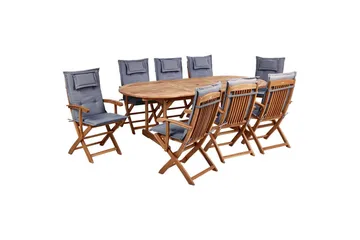 Matsalsset Beliani Maui II Flerfärgad/beige/blå/ljus trä, 8-Sits Light wood||Graphite grey