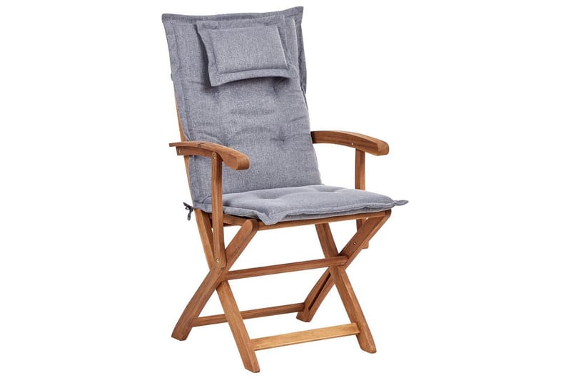 Matsalsset Beliani Maui II Flerfärgad/beige/blå/ljus trä, 8-Sits Light wood||Grey - Havemøbler - Udendørsgruppe - Havesæt