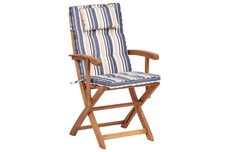 Matsalsset Beliani Maui II Flerfärgad/beige/blå/ljus trä, 8-Sits Multicolor||Beige||blue||Light wood - Havemøbler - Udendørsgruppe - Havesæt