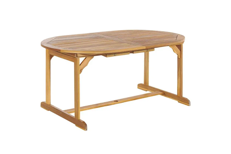 Matsalsset Beliani Maui II Flerfärgad/beige/blå/ljus trä, 8-Sits Multicolor||Beige||blue||Light wood - Havemøbler - Udendørsgruppe - Havesæt