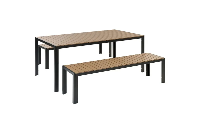 Matsalsset Beliani Nardo Ljus trä/svart Light wood||Black, undefined