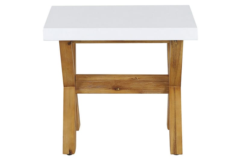 Matsalsset Beliani Olbia 6-Sits White||Light wood - Havemøbler - Udendørsgruppe - Havesæt
