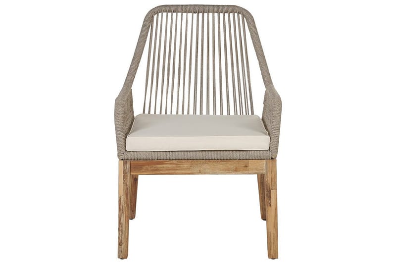 Matsalsset Beliani Oristano Grå/beige/ljus trä, 4-Sits Grey||Beige||Light wood - Havemøbler - Udendørsgruppe - Havesæt