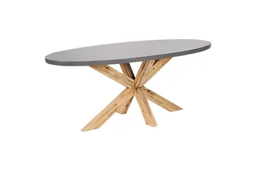 Matsalsset Beliani Oristano Grå/Svart/Ljus träfärg, 6-Sits Grey||Black - Havemøbler - Udendørsgruppe - Havesæt