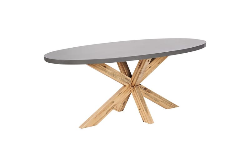 Matsalsset Beliani Oristano Grå/Svart/Ljus träfärg, 6-Sits Grey||Black - Havemøbler - Udendørsgruppe - Havesæt