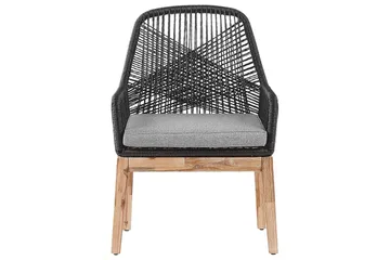 Matsalsset Beliani Oristano Grå/Svart/Ljus träfärg, 6-Sits Grey||Black - Havemøbler - Udendørsgruppe - Havesæt
