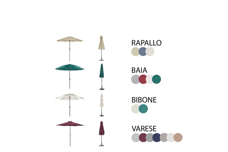 Matsalsset Beliani Salento med parasoll Dark brown - Havemøbler - Udendørsgruppe - Havesæt