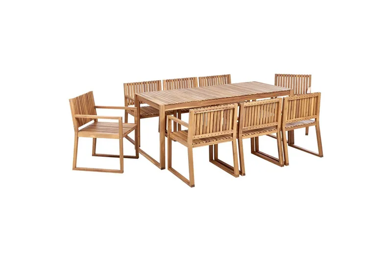 Matsalsset Beliani Sassari II 8-Sits Light wood, undefined