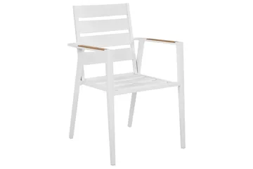 Matsalsset Beliani Valcanetto/Taviano Svart/grått/ljust trä, 6-Sits White||Grey||Light wood - Havemøbler - Udendørsgruppe - Havesæt