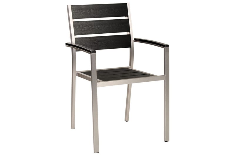 Matsalsset Beliani Vernio Ljus trä/svart Black||Silver - Havemøbler - Udendørsgruppe - Havesæt