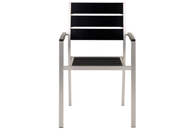 Matsalsset Beliani Vernio Ljus trä/svart Black||Silver - Havemøbler - Udendørsgruppe - Havesæt