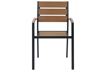Matsalsset Beliani Vernio Ljus trä/svart Light wood||Black - Havemøbler - Udendørsgruppe - Havesæt