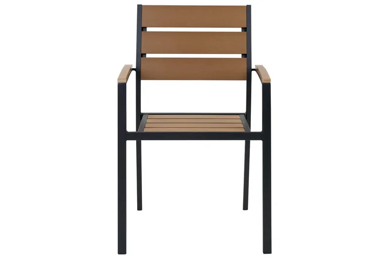 Matsalsset Beliani Vernio Ljus trä/svart Light wood||Black - Havemøbler - Udendørsgruppe - Havesæt