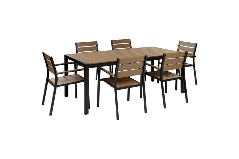 Matsalsset Beliani Vernio Ljus trä/svart Light wood||Black