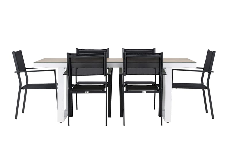 Merlo Spisegruppe cm Rektangulær med 6 Copacabana Stole, Hvid