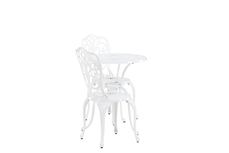 Nandin Spisegruppe + 2 stole - Hvid - Havemøbler - Udendørsgruppe - Cafesæt