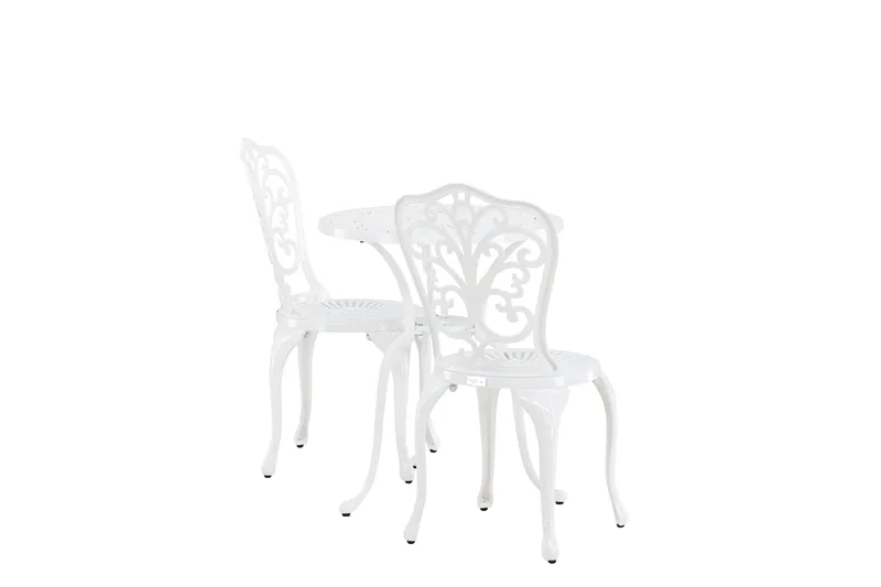 Nandin Spisegruppe + 2 stole - Hvid - Havemøbler - Udendørsgruppe - Cafesæt