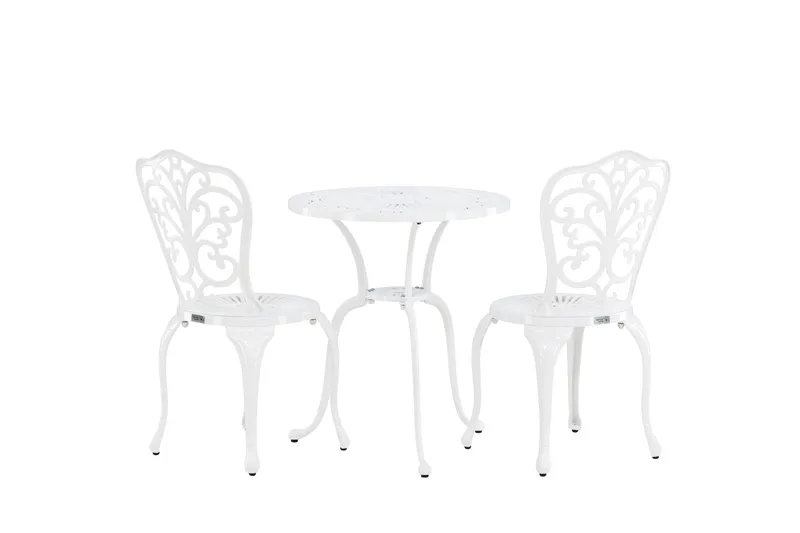Nandin Spisegruppe + 2 stole - Hvid - Havemøbler - Udendørsgruppe - Cafesæt