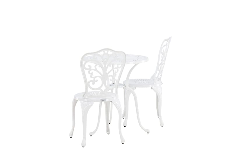 Nandin Spisegruppe + 2 stole - Hvid - Havemøbler - Udendørsgruppe - Cafesæt