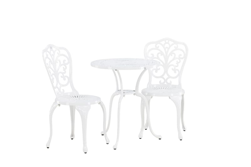 Nandin Spisegruppe + 2 stole - Hvid - Havemøbler - Udendørsgruppe - Cafesæt