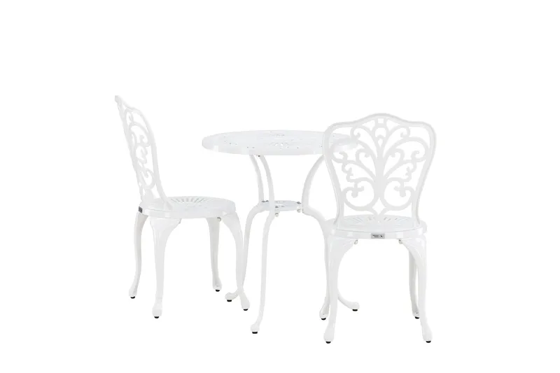 Nandin Spisegruppe + 2 stole - Hvid - Havemøbler - Udendørsgruppe - Cafesæt