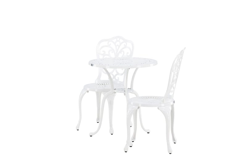Nandin Spisegruppe + 2 stole - Hvid - Havemøbler - Udendørsgruppe - Cafesæt