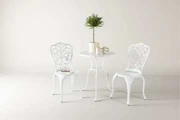 Nandin Spisegruppe + 2 stole - Hvid - Havemøbler - Udendørsgruppe - Cafesæt