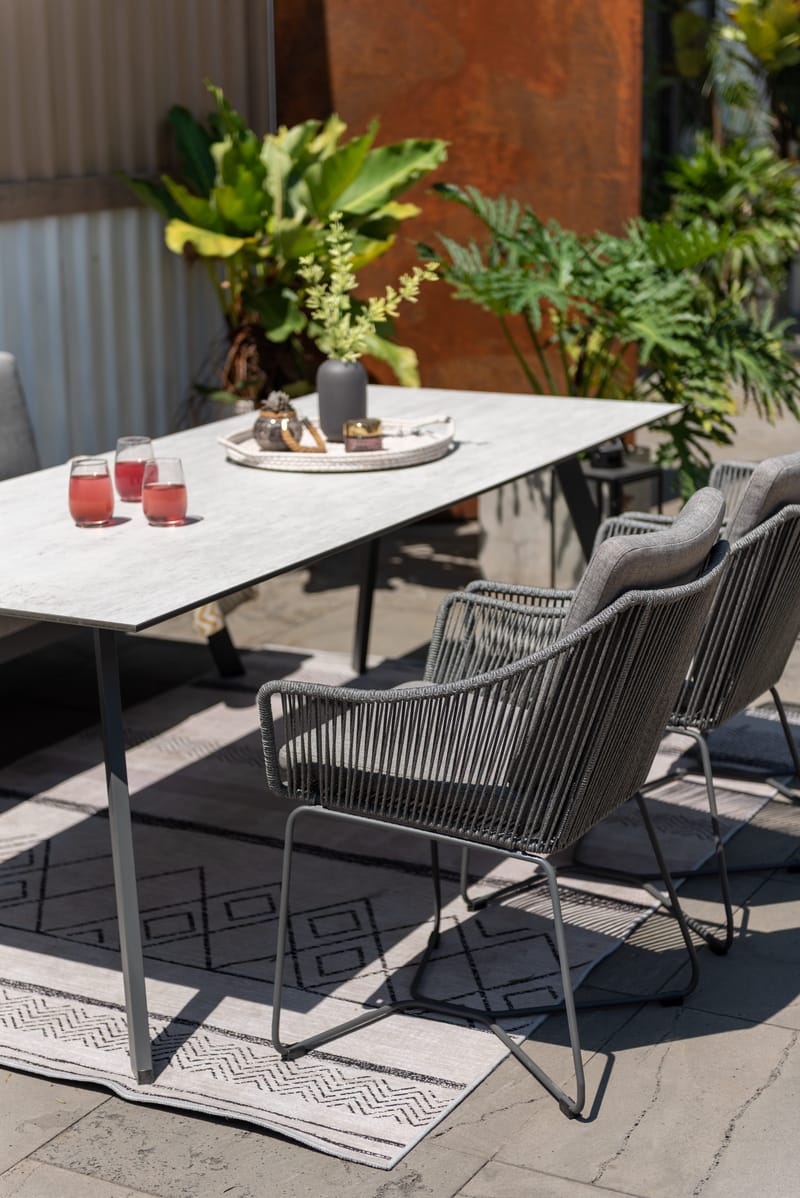 OPAL Spisegruppe 220 & 6 lænestole - Grå - Havemøbler - Udendørsgruppe - Havesæt