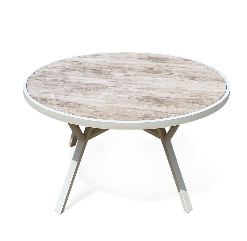 Palermo Rund Spisegruppe 130 med 4 Seville lænestole - Grå/Beige - Havemøbler - Udendørsgruppe - Havesæt