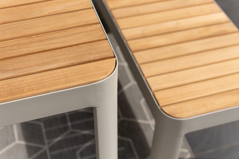 Portals Altan Sæt bord + bænk 140 cm - Beige/Træ - Havemøbler - Udendørsgruppe - Havesæt