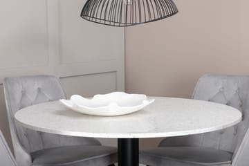 Razzia Spisebordssæt Ø106cm + 4 Velvet Lyx Stole - Hvid/Sort - Havemøbler - Udendørsgruppe - Havesæt