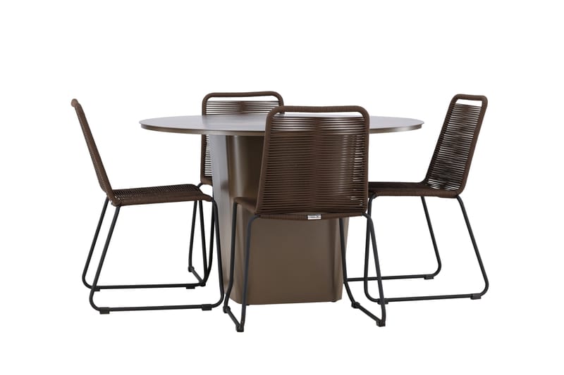 Santa Fe Spisegruppe + 4 stole - Brun - Havemøbler - Udendørsgruppe - Haves æt