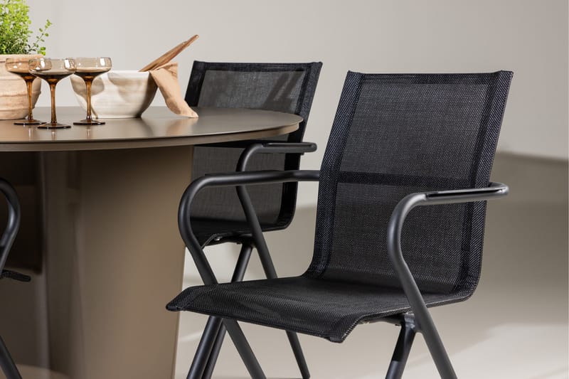 Santa Spisegruppe 120 cm Rund med 4 Alina Stole - Brun - Havemøbler - Udend ørsgruppe - Havesæt