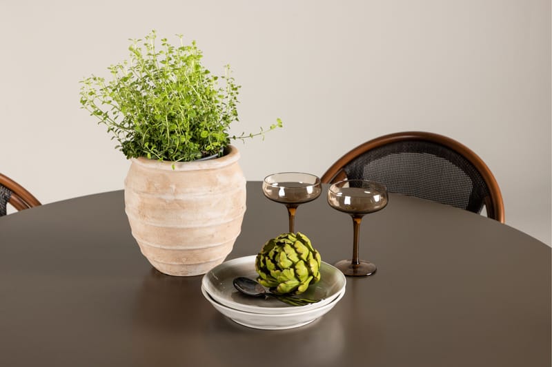 Santa Spisegruppe 120 cm Rund med 4 Guarda Stole - Brun - Havemøbler - Udendørsgruppe - Havesæt