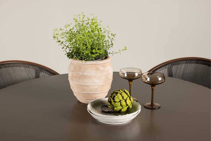 Santa Spisegruppe 120 cm Rund med 4 Vila Real Stole - Brun - Havemøbler - Udendørsgruppe - Havesæt