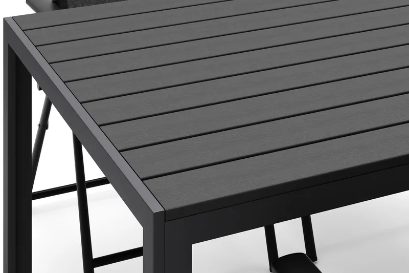 Siri rektangulært havebord 150 cm med 4 Sanna havestole - Sort - Havemøbler - Udendørsgruppe - Havesæt