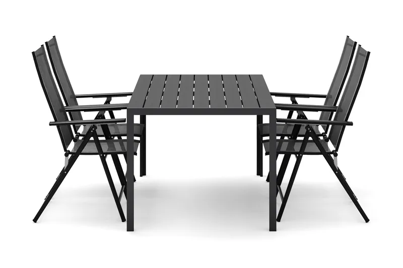 Siri Spisebord 150 cm med 4 Sanna Spisestole, Sort