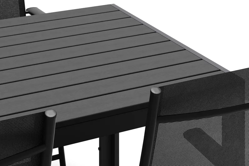 Siri Spisebord 205 cm med 6 Sanna Spisestole - Sort - Havemøbler - Udendørsgruppe - Havesæt