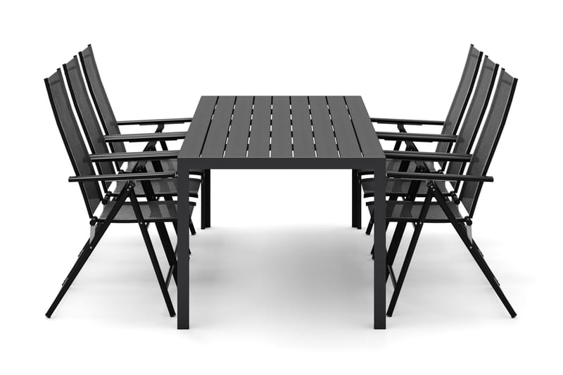 Siri Spisebord 205 cm med 6 Sanna Spisestole, Sort