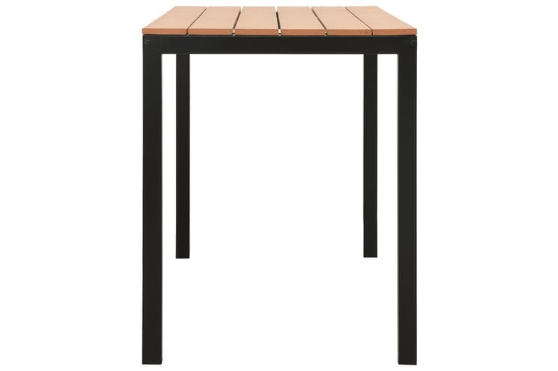 spisebordssæt til haven 3 dele stål og WPC brun og sort - Brun - Havesæt